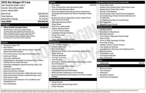 2022 Kia Stinger GT-Line