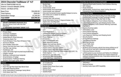 Crimson Metallic 2024 Chevrolet Trailblazer LT