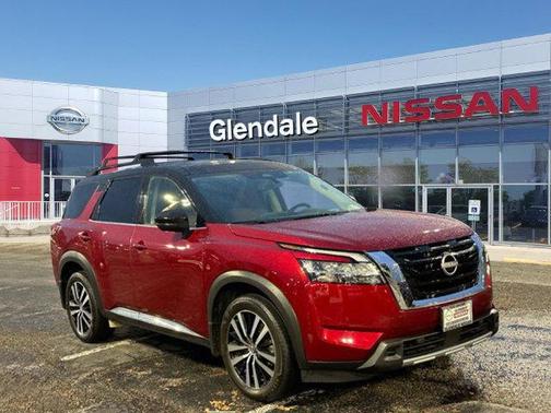 2 Tone Red / Black Roof 2023 Nissan Pathfinder Platinum