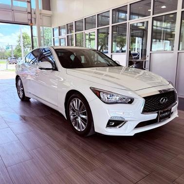 Pure White 2023 INFINITI Q50 LUXE
