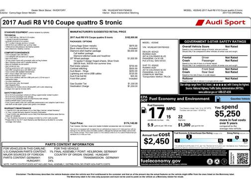 2017 Audi R8 5.2 quattro