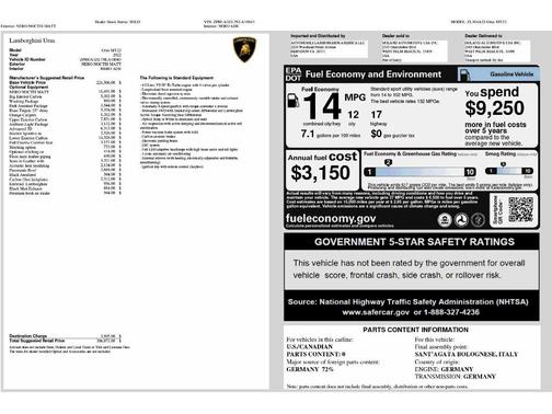 Nero Noctis Metallic 2022 Lamborghini Urus Base