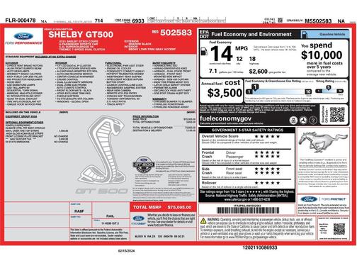 2021 Ford Shelby GT500 Base