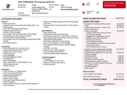 2021 Porsche 718 Cayman GTS 4.0