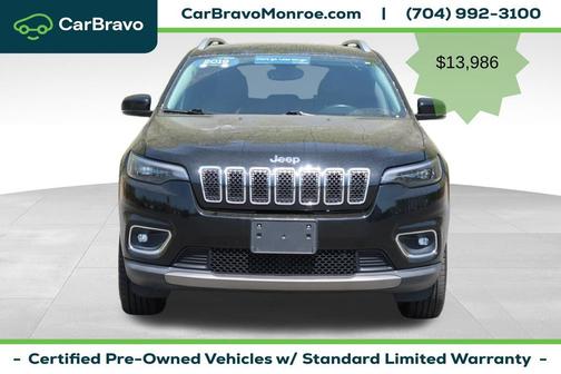 Diamond Black Crystal Pearlcoat 2019 Jeep Cherokee Limited 4x4
