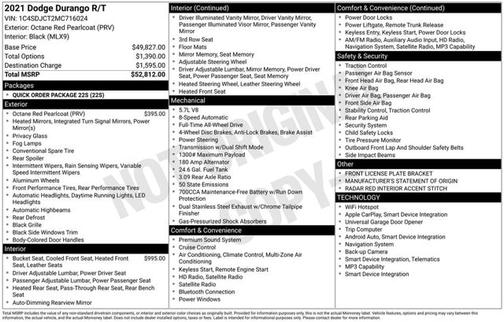 Octane Red Pearlcoat 2021 Dodge Durango R/T