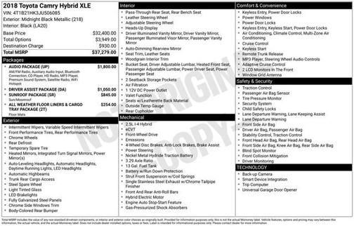 Midnight Black Metallic 2018 Toyota Camry XLE