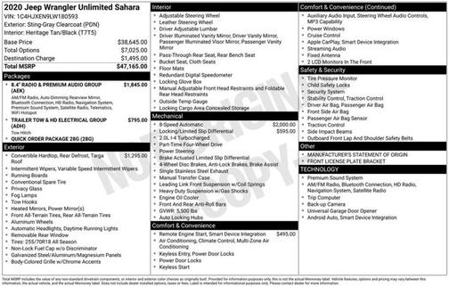 2020 Jeep Wrangler Unlimited SAHARA
