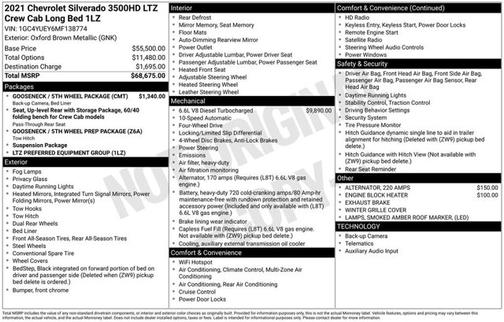 Oxford Brown Metallic 2021 Chevrolet Silverado 3500 LTZ