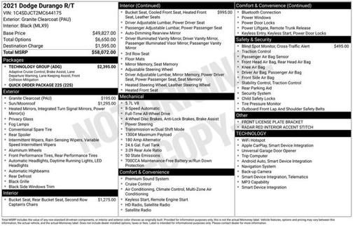 Granite Clearcoat 2021 Dodge Durango R/T