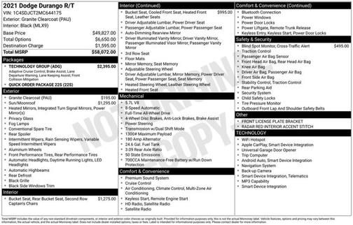 Granite Clearcoat 2021 Dodge Durango R/T