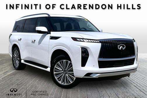 Radiant White 2025 INFINITI QX80 Luxe