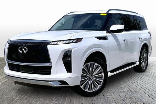 Radiant White 2025 INFINITI QX80 Luxe