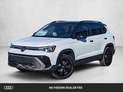 Pure White w/Deep Black Roof 2025 Volkswagen Taos 1.5T SE Black