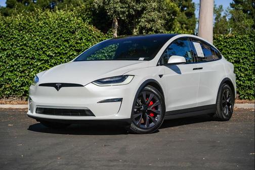 Pearl White Multi-Coat 2023 Tesla Model X Plaid Tri Motor All-Wheel Drive