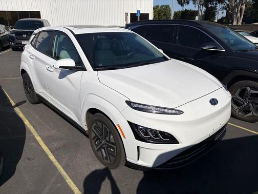 Lunar White 2023 Hyundai KONA EV Limited