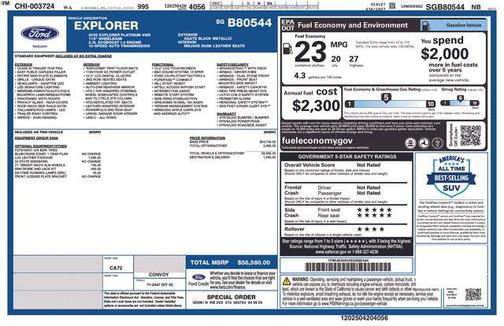 Black Metallic 2025 Ford Explorer Platinum