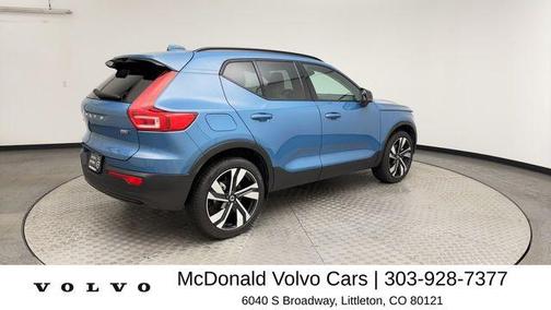 Blue Metallic 2024 Volvo XC40 B5 Plus Dark Theme