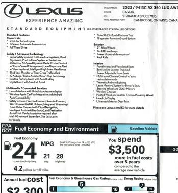 2023 Lexus RX 350 Luxury