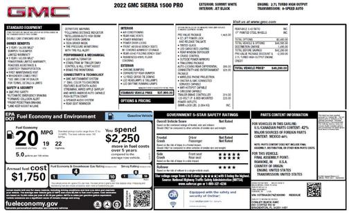 Summit White 2022 GMC Sierra 1500 Pro