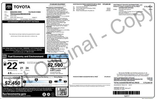 Pearl 2024 Toyota Sequoia Platinum