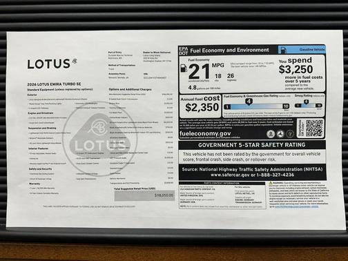 Seneca Blue 2026 Lotus Emira Turbo SE