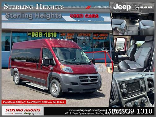 Deep Cherry Red Crystal 2018 RAM ProMaster 2500 Window Van High Roof