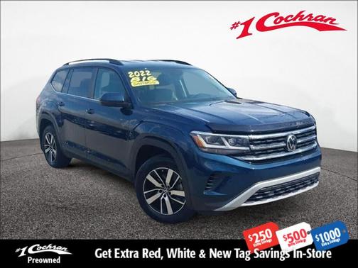 Tourmaline Blue Metallic 2022 Volkswagen Atlas 2.0T SE