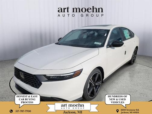 Platinum White Pearl 2025 Honda Accord Hybrid Sport
