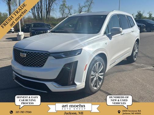 Crystal White Tri-Coat 2025 Cadillac XT6 Premium Luxury AWD