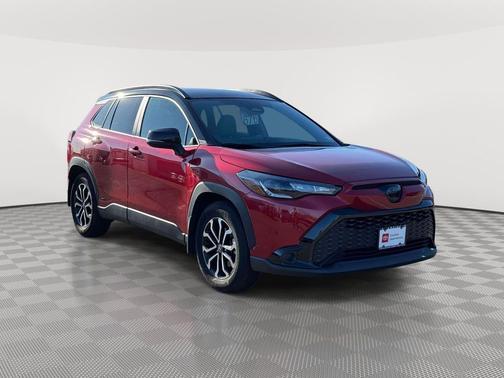 Barcelona Red Metallic/Jet Black 2023 Toyota Corolla Hybrid SE