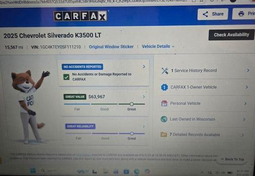 Summit White 2025 Chevrolet Silverado 3500 LT