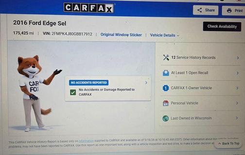 Blue Metallic 2016 Ford Edge SEL