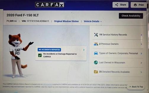 Rapid Red Metallic Tinted Clearcoat 2020 Ford F-150 XLT
