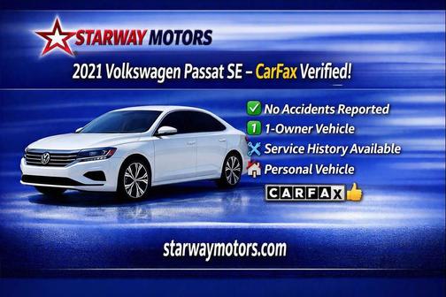 Pure White 2021 Volkswagen Passat 2.0T SE