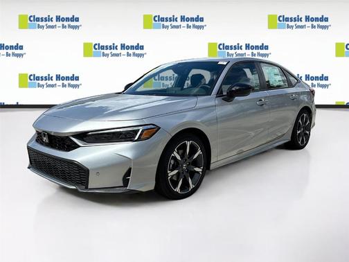 Solar Silver Metallic 2026 Honda Civic Hybrid Sport Touring