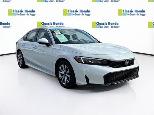 Platinum White Pearl 2025 Honda Civic LX
