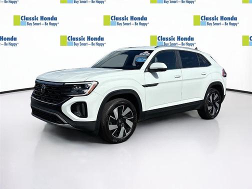 Pure White 2025 Volkswagen Atlas Cross Sport 2.0T SE w/Technology