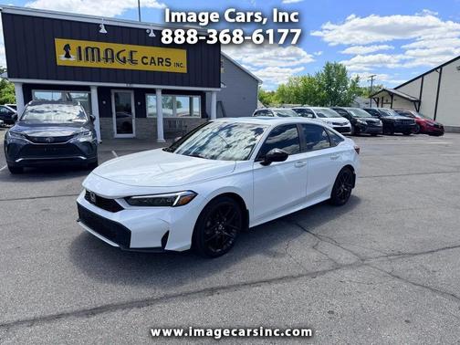 Pearl White 2025 Honda Civic Hybrid Sport