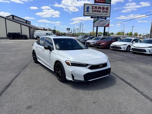 Pearl White 2025 Honda Civic Hybrid Sport