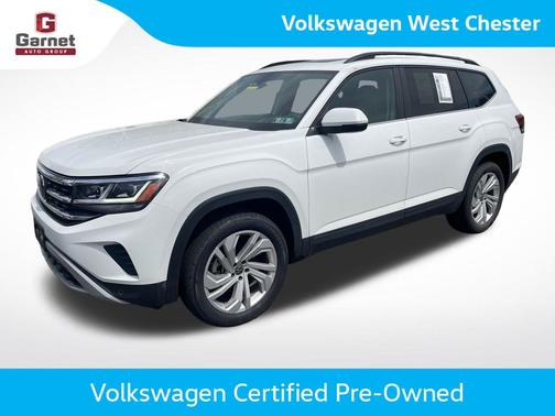 Pure White 2022 Volkswagen Atlas 3.6 SE w/ Technology