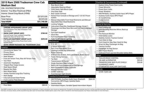 2015 RAM 2500 Tradesman