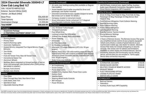 Summit White 2024 Chevrolet Silverado 3500 LT