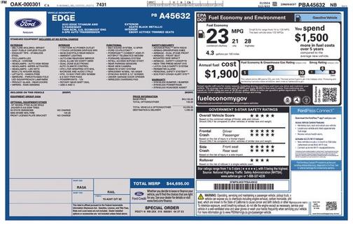 AGATE BLACK METALLIC 2023 Ford Edge TITANIUM
