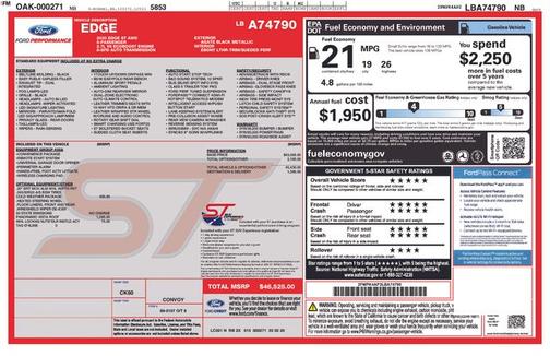 AGATE BLACK METALLIC 2020 Ford Edge ST