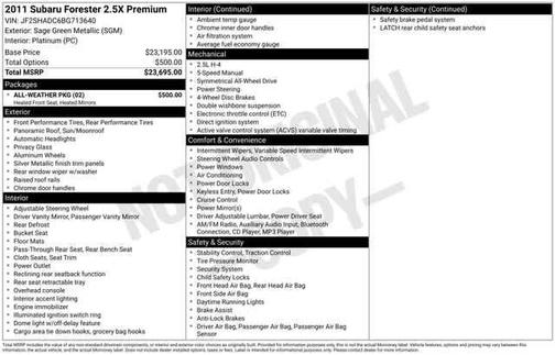 2011 Subaru Forester 2.5 X Premium