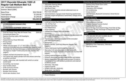 Black 2017 Chevrolet Silverado 1500 LS
