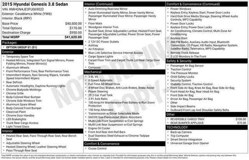 2015 Hyundai Genesis 3.8