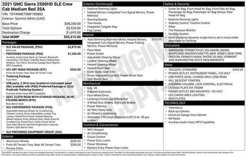 2021 GMC Sierra 2500 SLE
