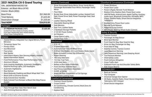 Jet Black Mica 2021 Mazda CX-5 Grand Touring